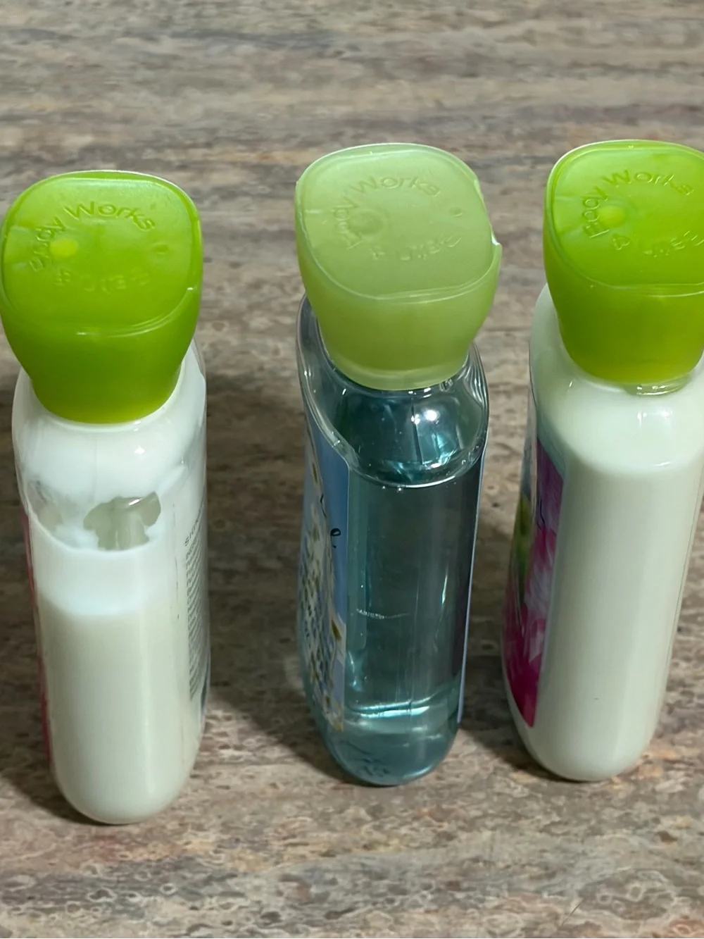 Bath & Body Works Beautiful Day Travel Body Wash & Lotions - Green Caps
